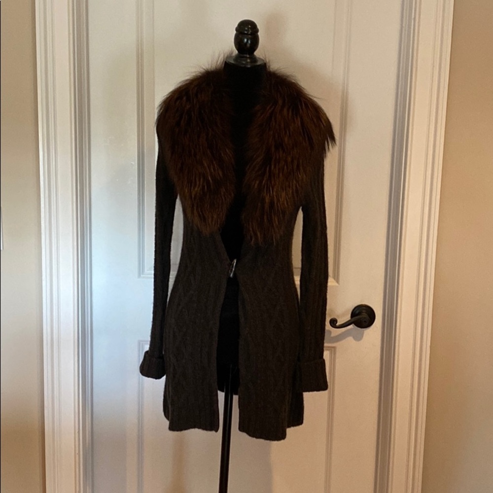 Fox Trim Cardigan